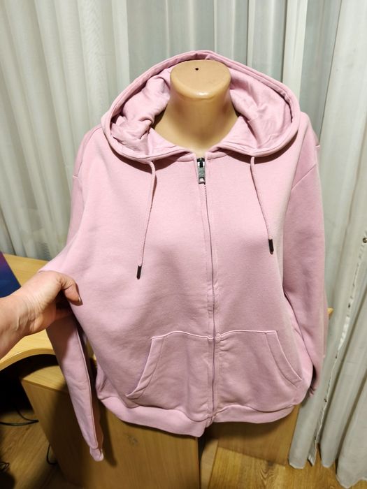 Рожева худі жіноча на флісі з капюшоном L-XL