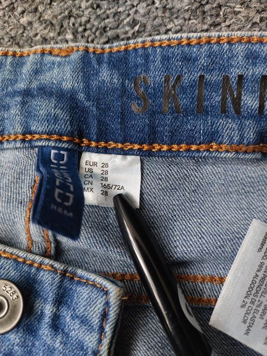 Spodnie jeans H&M Divided rozm. 28 skinny fit biker denim pants