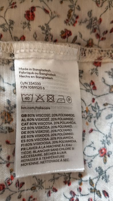 Nowa kwiecista sukienka oversize balonowe rękawy H&M rozmiar M