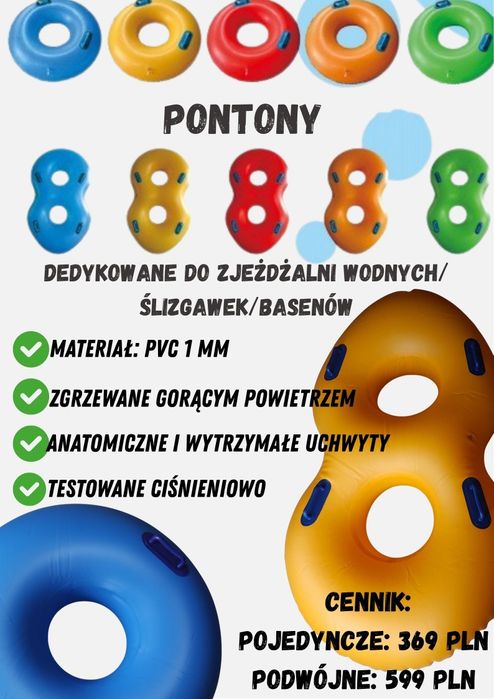 Pontony Koła zjeżdżalnie wodne