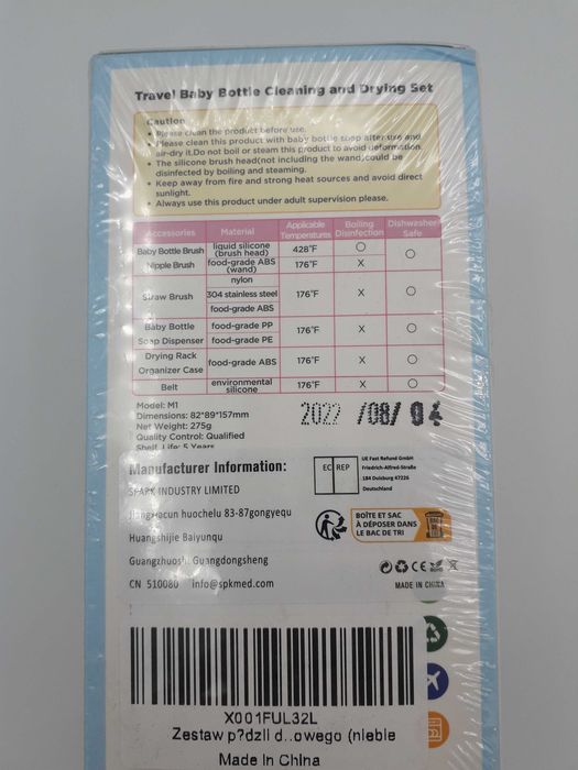 Conjunto de limpeza de biberons para viagens