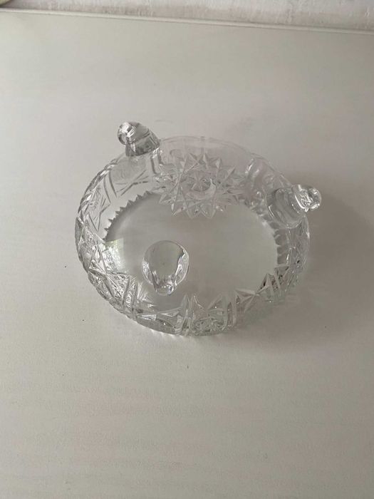 ozdobna popielniczka kryształowa z czasu PRL - 2