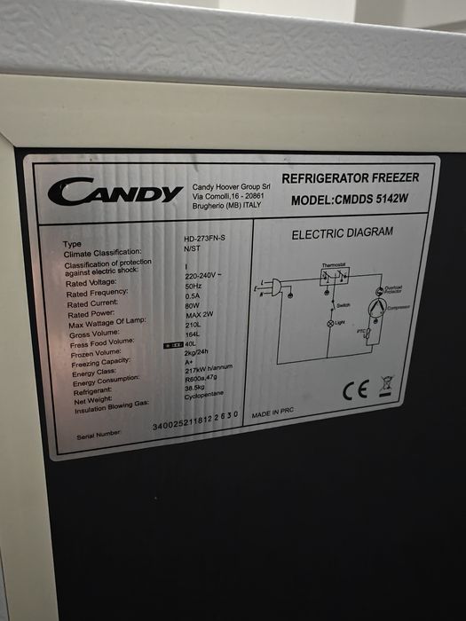 Frigorífico Candy CMDDS 5142W