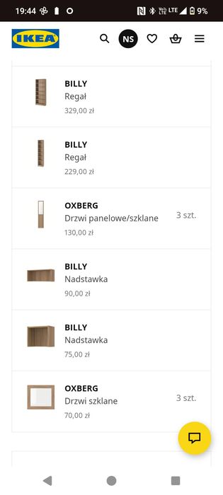 Witryna Billy stan idealny