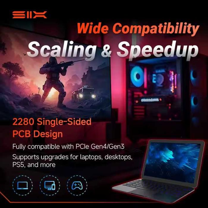 ‼️SIX X7400 NVMe M.2 SSD 1TB PCIe 4.0 (SLC Cache, TLC), 7k Write‼️