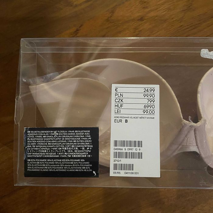 Biustonosz samoprzylepny H&M skrzydełka B nowy adhesive bra