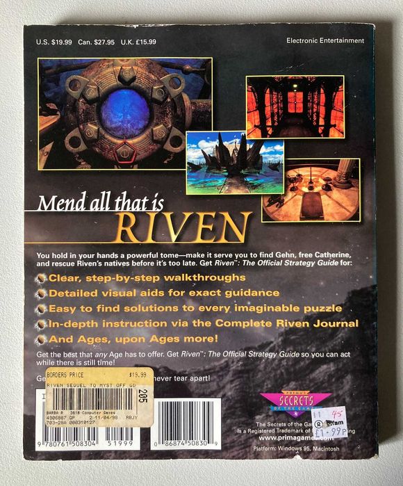 Riven: The Sequel to Myst - The Official Strategy Guide, by Rick Barba