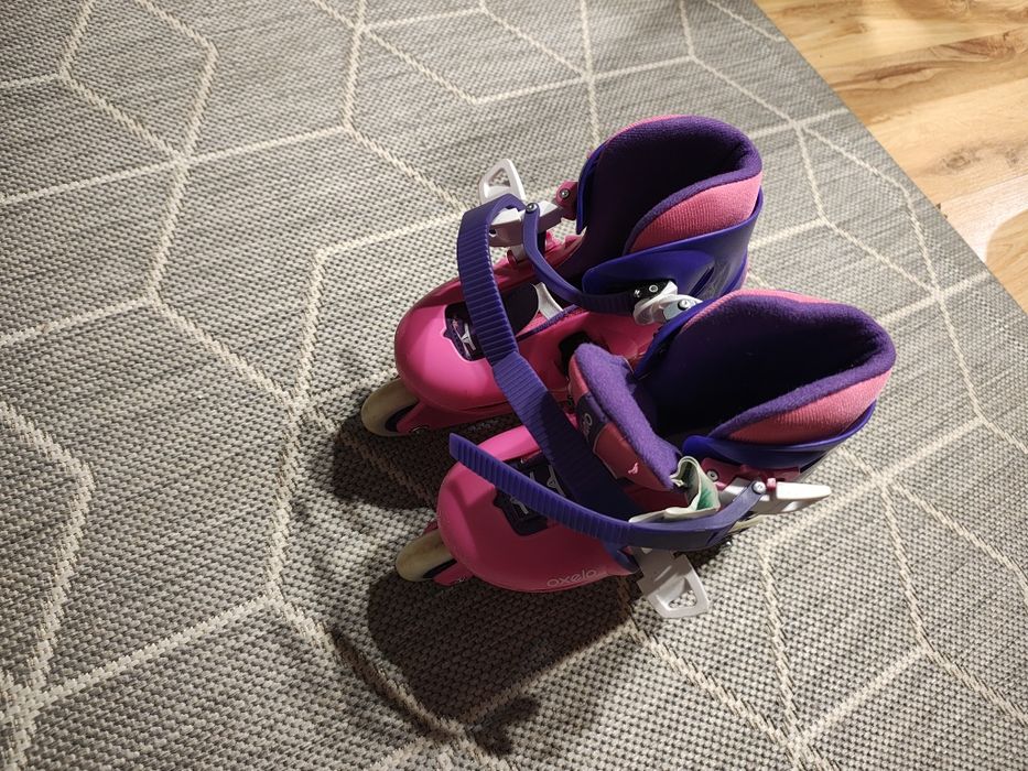 Oxelo Kid rolki dla dzieci różowe rozm. 26-28 z ochraniaczami