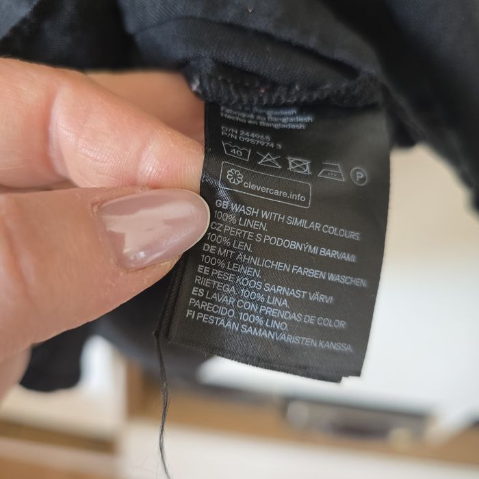 Sukienka tunika koszula hm linen len s 36 m 38 l 40 krótki rękaw