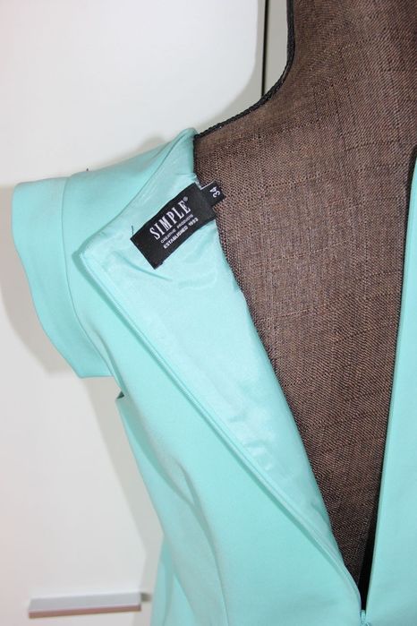 SIMPLE miętowa niebieska koszula bluzka 34 XS 36 S