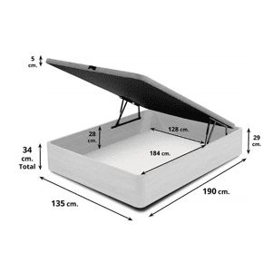 Cama c/ estrado elevatório conforama (140cm x 190cm)