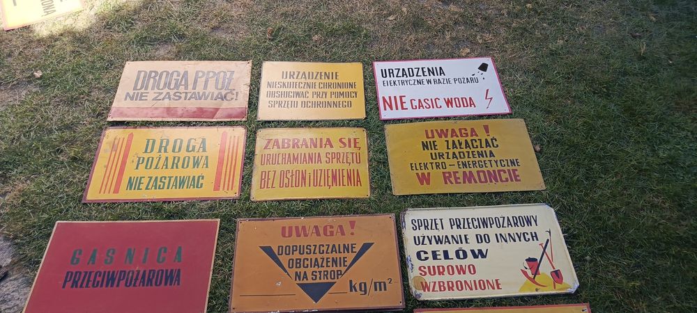 Stare metalowe tablice informacyjne PRL oryginał PRL