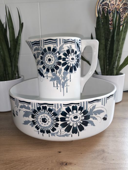 Stary zestaw toaletowy misa dzbanek art deco