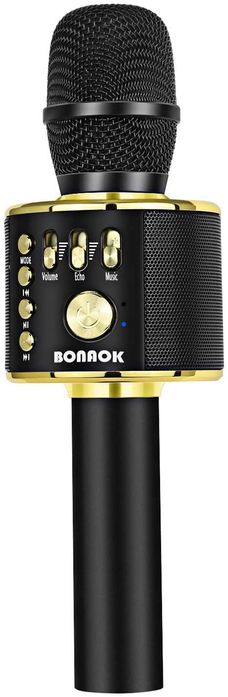 BONAOK Mikrofon Karaoke Bezprzewodowy Bluetooth Dla Dzieci i Dorosłych