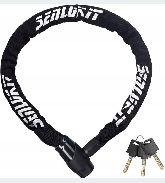 SenLuKit Łańcuch Zabezpieczenie Rowerowe z 3 Kluczykami Czarne