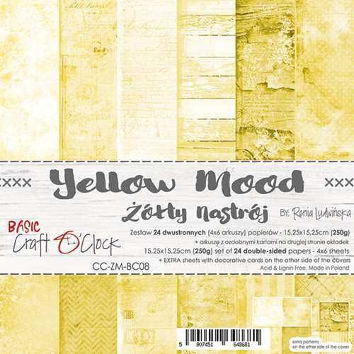 Zestaw papierów do scrapbookingu Craft o'Clock - Yellow Mood - 15x15cm