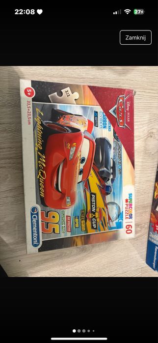 2 pak puzzli auta samloty