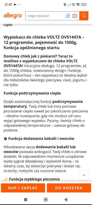 Wypiekacz do chleba