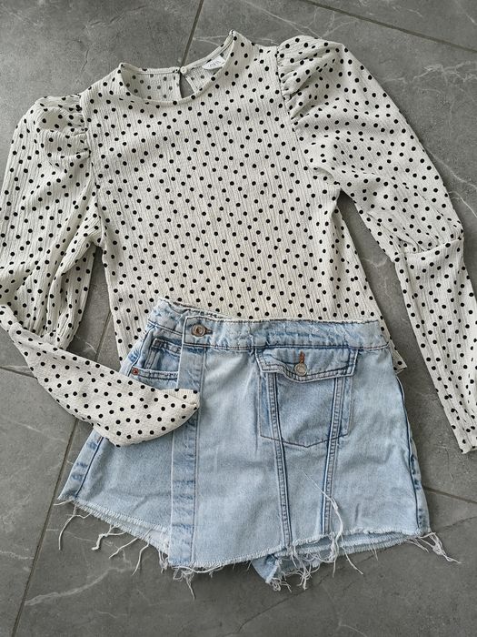 Джинсові шорти спідниця Zara, кофтинка Zara, 152-164
