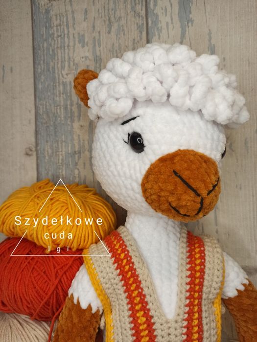 Alpaka przytulanka zabawka maskotka Handmade rękodzieło szydełko