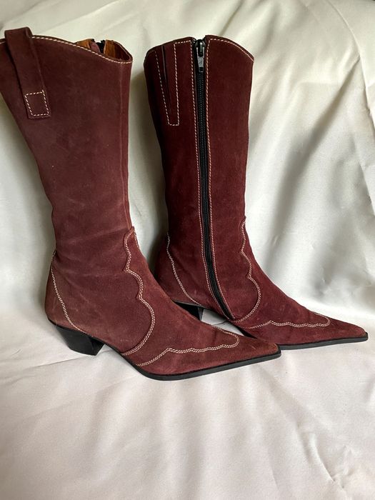 Botas de senhora estilo cowboy meia perna