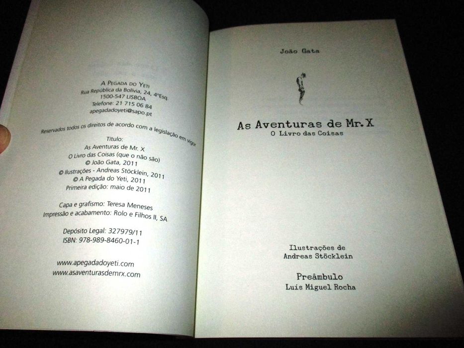 As Aventuras de Mr. X O Livro das Coisas João Gata