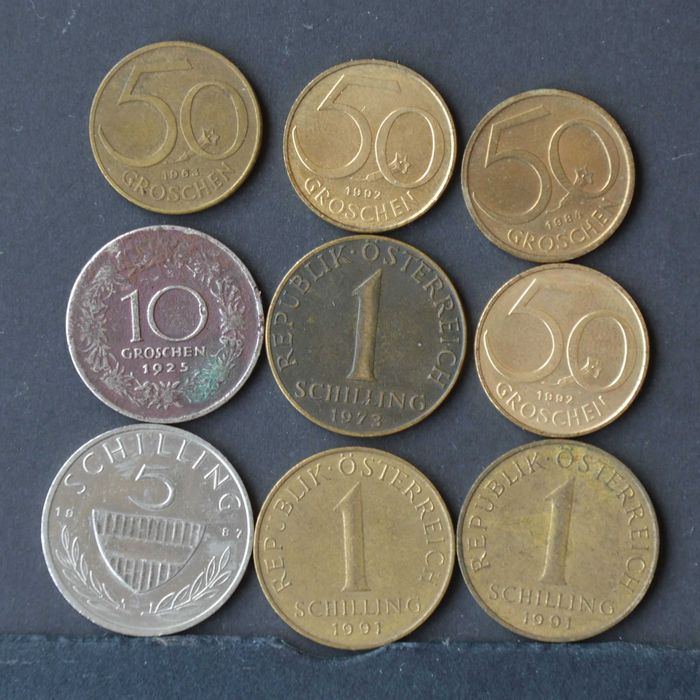 Austria Lot of 9 Coins - OLX X10150