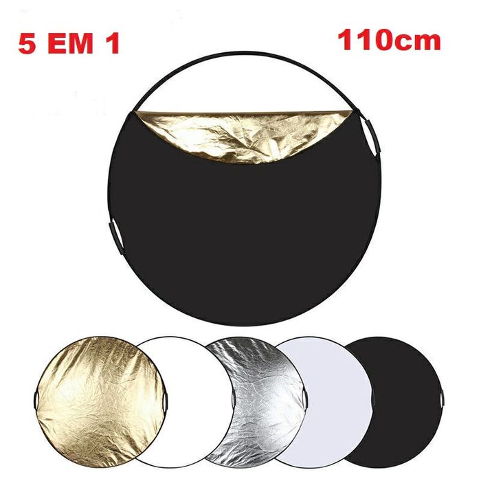 Refletor 110cm 5 em 1 difusor rebatedor reflector dobrável NOVO64354208696833120