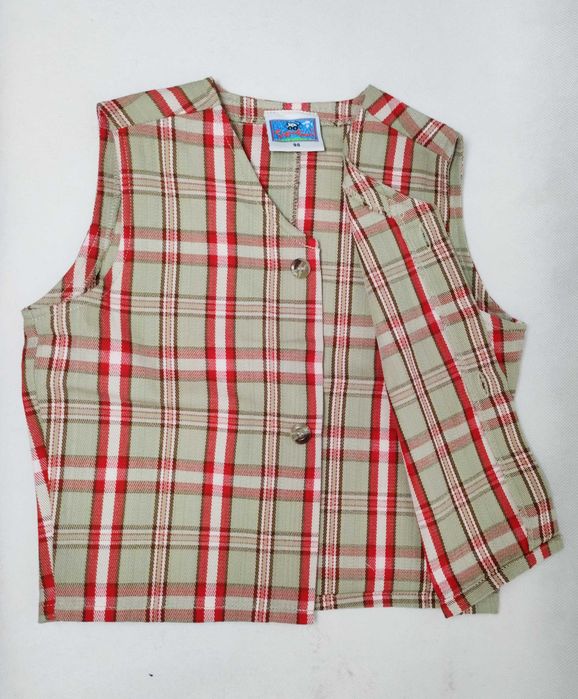 Kamizelka materiałowa do koszuli bawełniana beż TOPOLINO 122 cm KD057