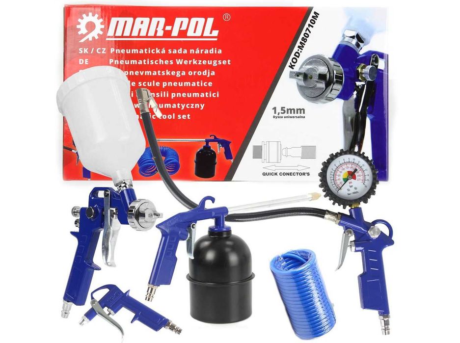 Zestaw 5el. pneumatyczny KIT lakierniczy do KOMPRESORA 1830