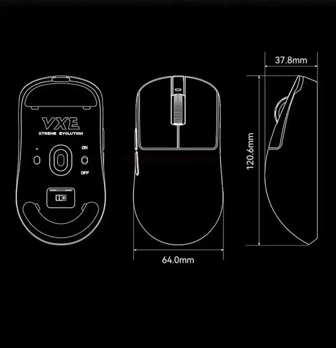 ‼️Бездротова ігрова мишка VXE Dragonfly R1 SE+ Black White нові‼️