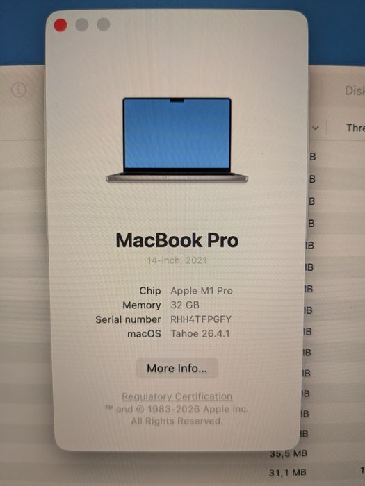 MacBook Pro 14" (2021) M1 Pro / 32 GB