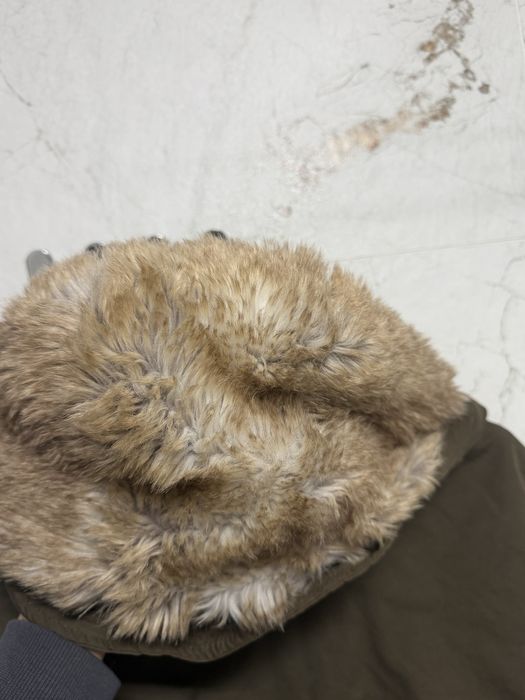 Kurtka ocieplana zara khaki futerko S