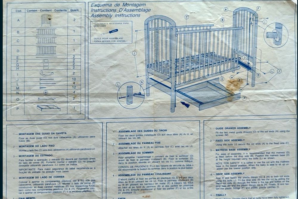 Cama de grades /berço - Sobrinca