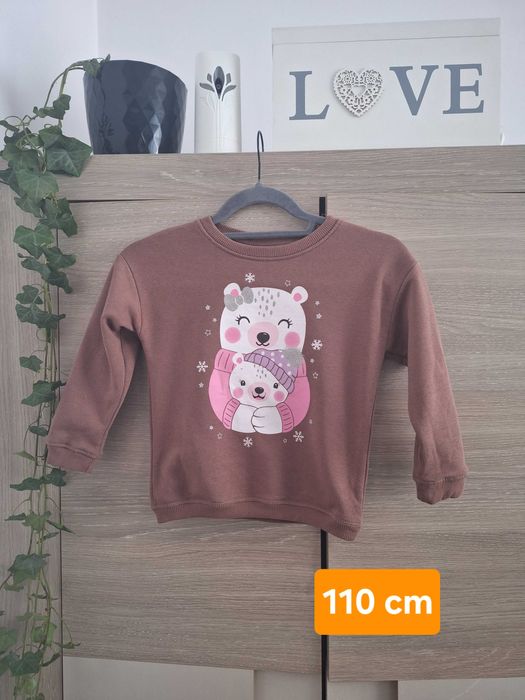 Bluza z misiami 110 cm i maskotka Sowa