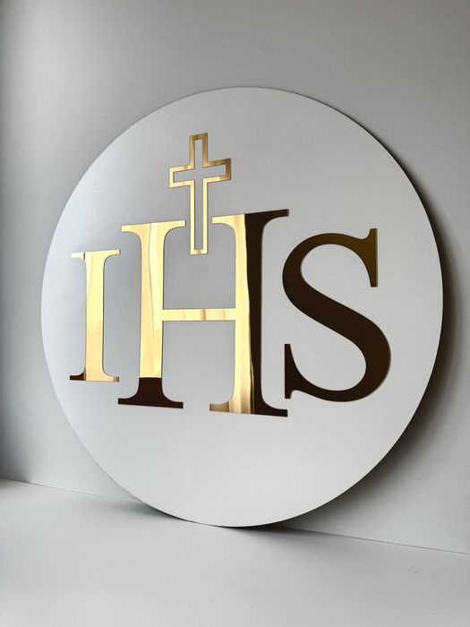 Duże koło tablica IHS dekoracje kościoła Piersza Komunia Święta