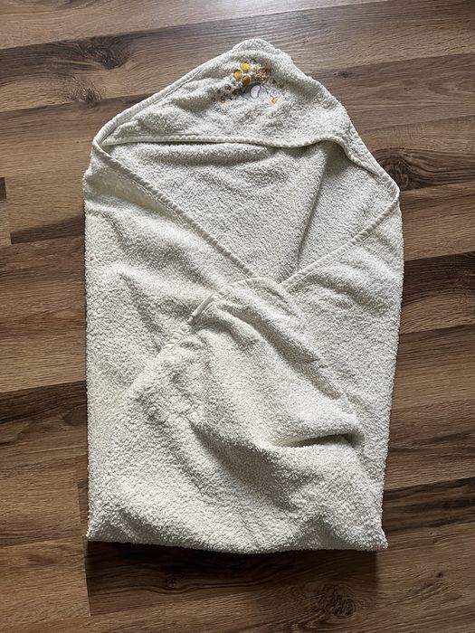 Ręcznik kokon rożek dziecięcy dla niemowlaka 76x80 cm ecru