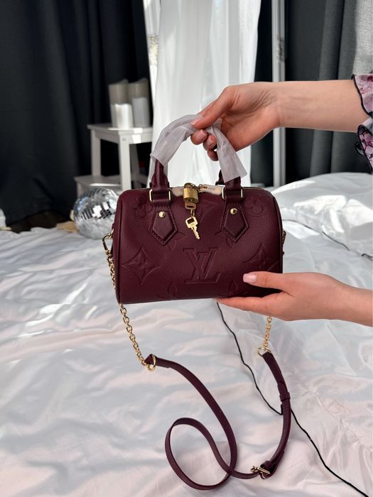 Сумка Louis Vuitton Speedy Bandouliete 20 Bordo Leather