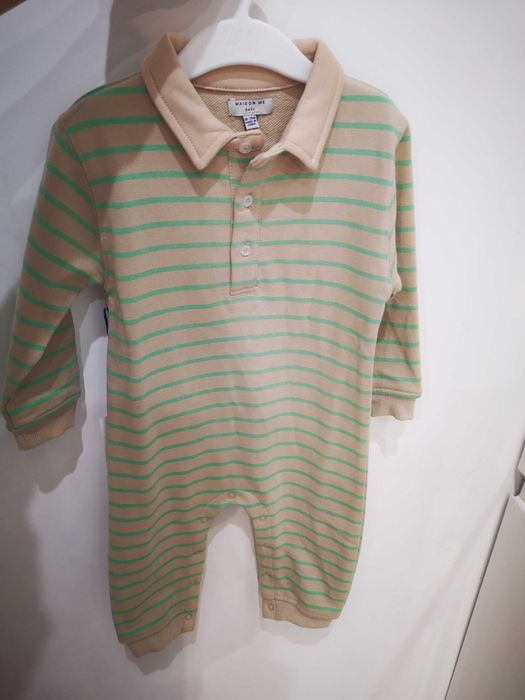 Maison Me Baby kombinezon rampers paski kremowy 92 cm 18-24m. nowy