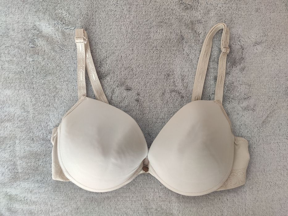 Biustonosz push up cielisty jasny beż 75 B C HUNKEMOLLER