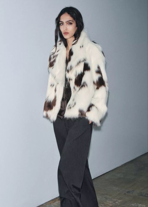 Шуба Zara з тваринним принтом