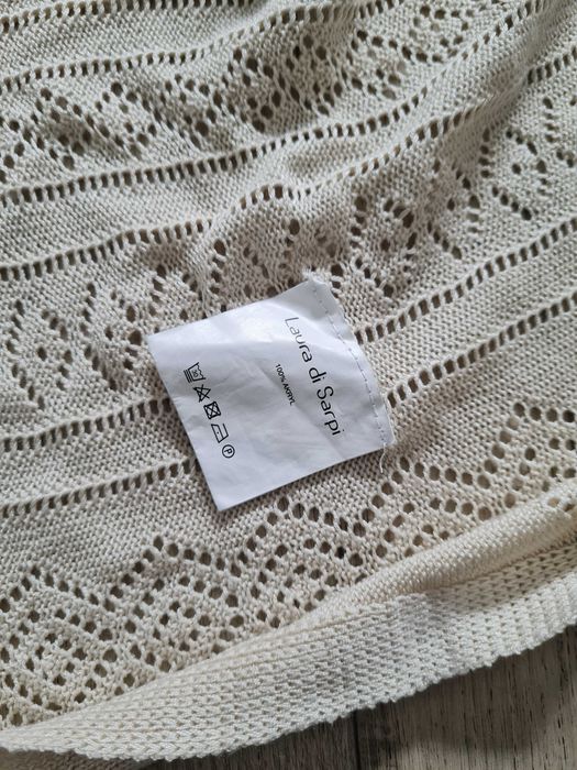 Narzutka sweter kardigan rozpinany ażurowy Laura di Sarpi 36/S