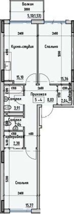2-комнатная квартира по адресу (площадь 70 м²) - Atlanta.ua - фото 13