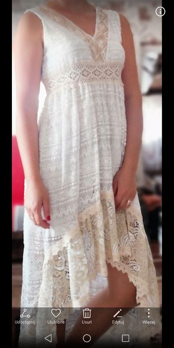 Sukienka długa biała boho