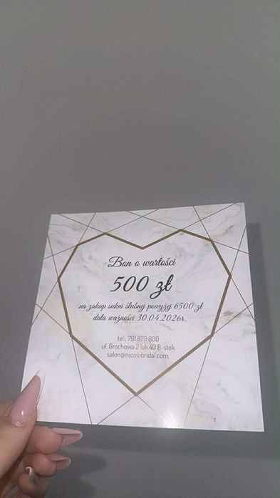 Bon, karta podarunkowa, voucher Nicole Bridal