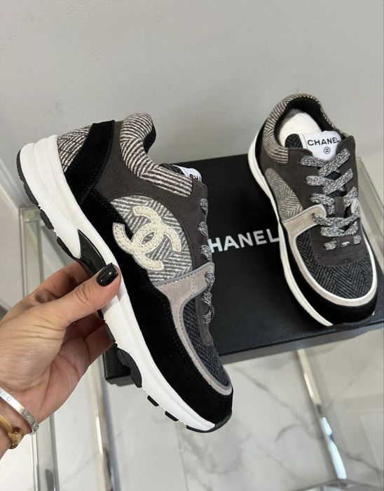 Кросівки Шанель, Chanel CC Logo Tweed Sneakers
