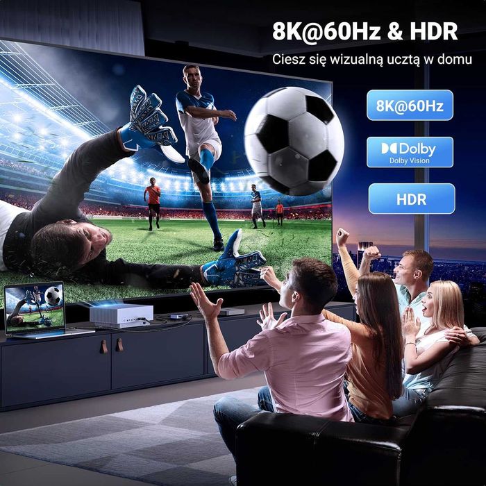 Przełącznik HDMI UGREEN 8K. Dwukierunkowy 1x2/2x1, 8K 60Hz, 4K 120Hz.