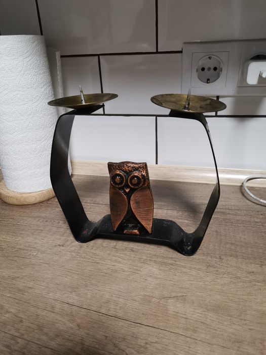 Винтажный подсвечник на две свечи Сова СССР