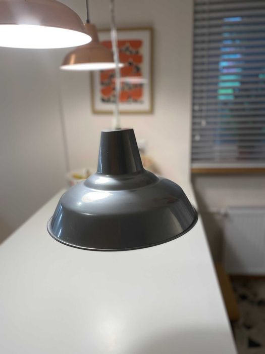 Lampa wisząca srebrna loft industrialna 2 szt