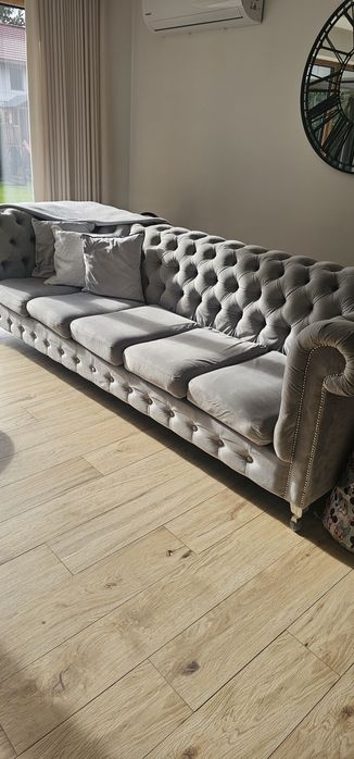 Zestaw 2 kanap chesterfield pikowane 5 osobowe